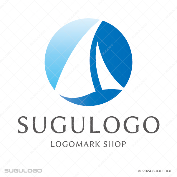 風を受けて進む、成長と自由を象徴する帆船・セーリングロゴ