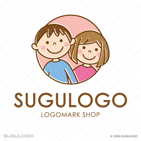 子供(男の子と女の子)をモチーフに制作したロゴデザイン