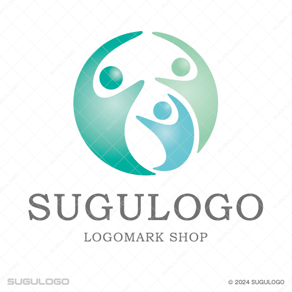 人と人が支え合う調和と信頼の円形ロゴマーク