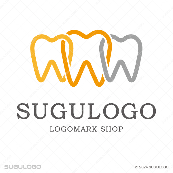 歯を鎖(チェーン)のように連結させた繋がりを感じさせるデンタルロゴマーク