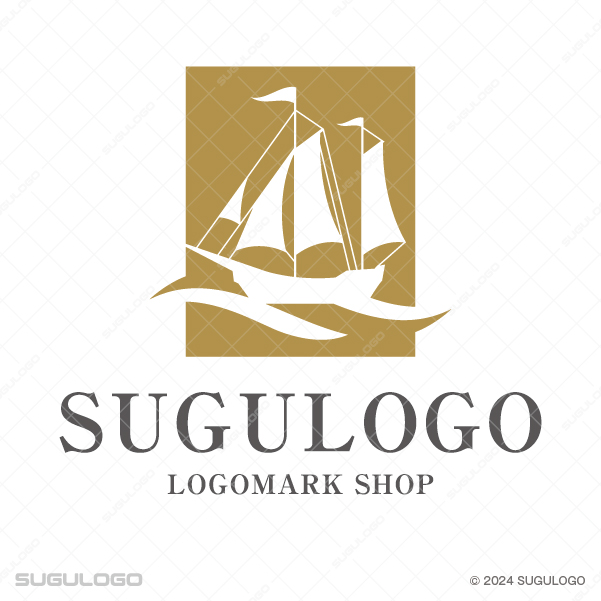 帆船のシルエットが航海と冒険の精神を象徴する洗練されたロゴデザイン