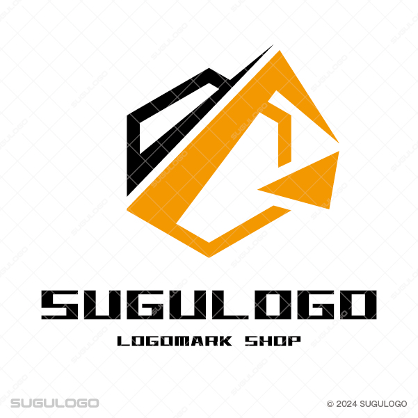 建設・土木業界のシンボル、ショベルカー(油圧ショベル・ユンボ)をモチーフに制作したロゴデザイン