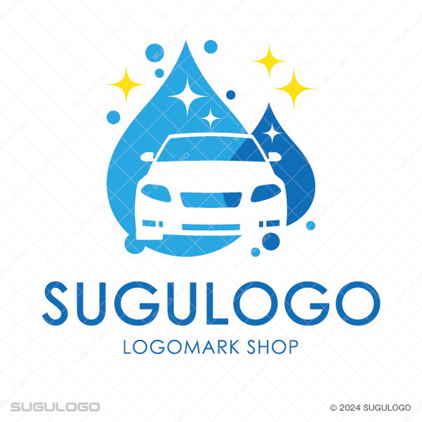 車と水滴をモチーフに制作した洗車・カーケア事業向けのロゴデザイン
