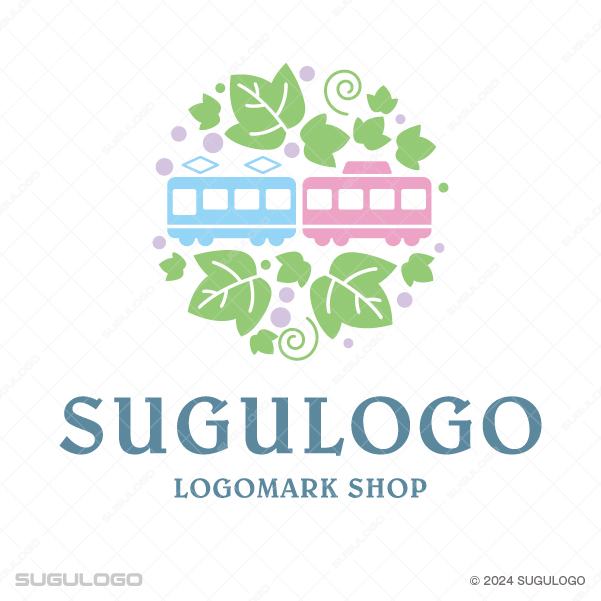 自然と電車を融合したサステナブルな(持続可能な)鉄道ロゴデザイン