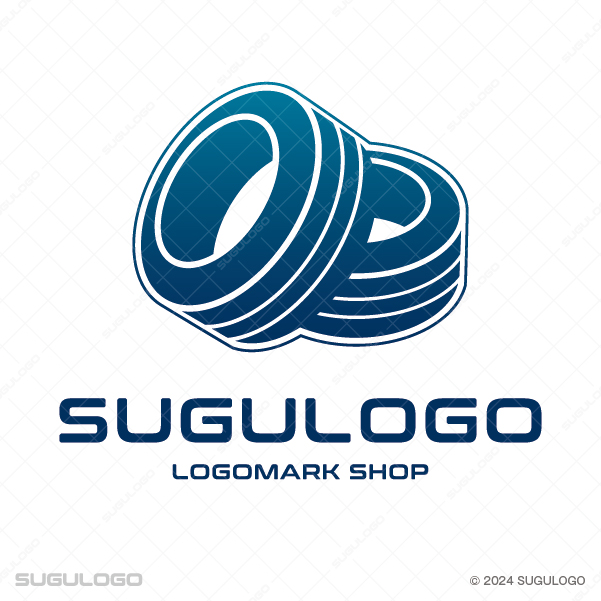 重なり合う2本のタイヤを描いた立体的なシンボルロゴ