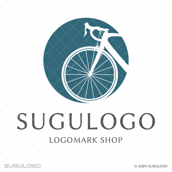自転車(ロードバイク)の前輪をモチーフに制作した円形ロゴデザイン