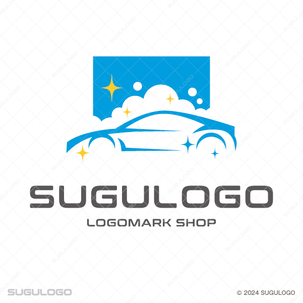車と輝きをモチーフにした清潔感と信頼感のあるロゴデザイン