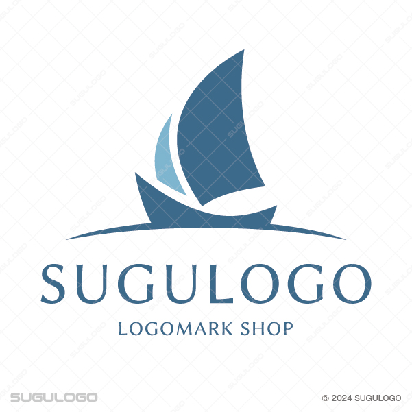 帆船(ヨット)をモチーフにしたマリン関連ビジネスやセーリングサービスに最適なロゴデザイン