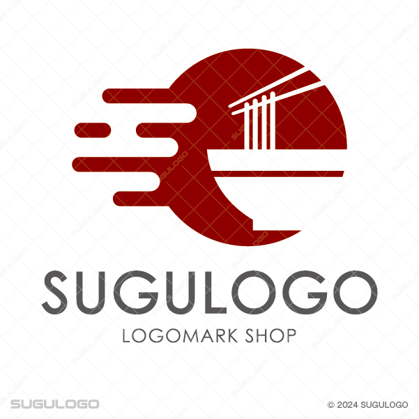 麺類(ラーメン・うどん・そば等)、どんぶり、箸をモチーフに制作したロゴデザイン