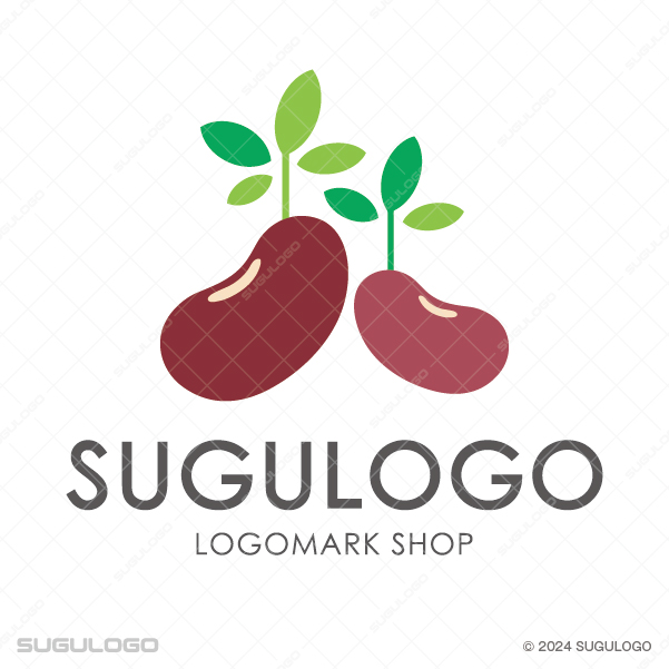 2つの豆から芽吹く新芽で生命力と成長を表現したロゴデザイン