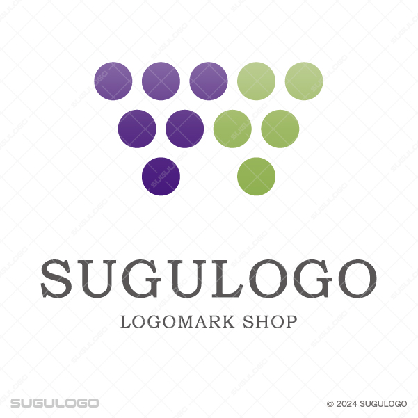 ぶどうの房を抽象的にデザインしたロゴマークです。