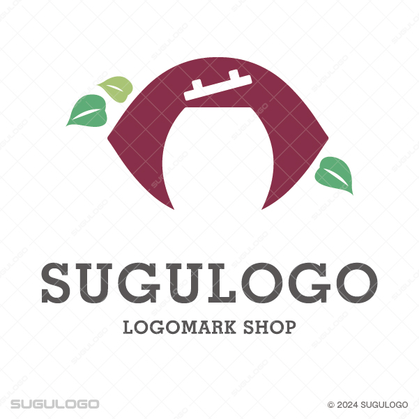 つぼ焼きいもの壺、サツマイモ、葉っぱをモチーフにした和モダンなロゴデザイン