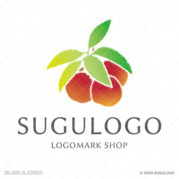 果実(フルーツ)をモチーフにした手書きタッチのオーガニックロゴ