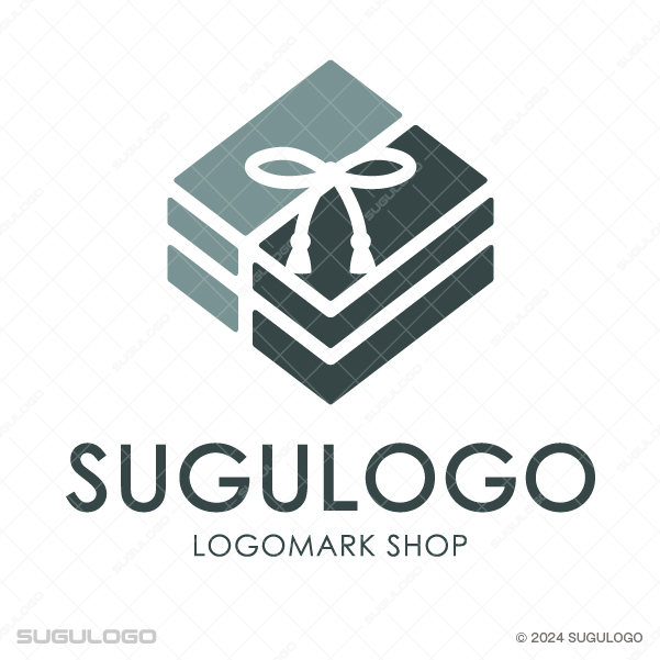 菱形の枠の中に飾り紐が結ばれた箱が描かれた、和の伝統と贈り物への真心をイメージさせる端正なロゴマーク