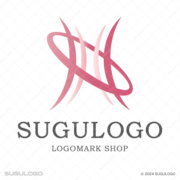 交差する複数の曲線とそれを取り囲む楕円のラインが描かれた、調和と循環をイメージさせる優美なロゴ