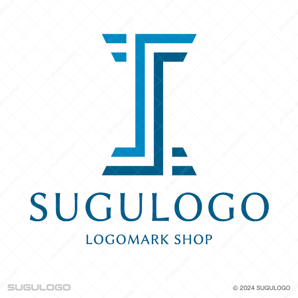 アルファベットのIを幾何学的なラインで構成した、強固な柱と信頼をイメージさせるモダンなシンボルロゴ