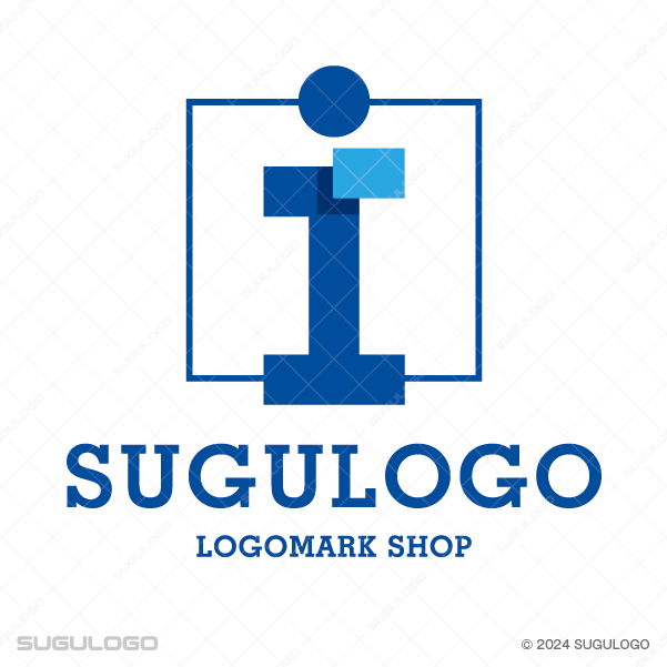 四角い枠の中にアルファベットのiが描かれた、知性とフォーカス、個の確立をイメージさせるモダンなロゴ
