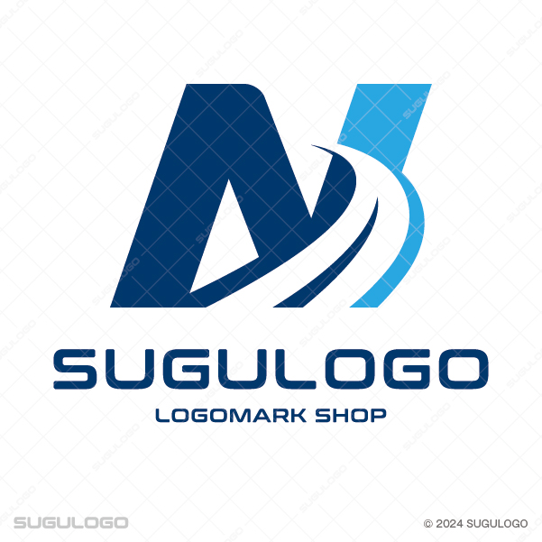 Nの文字の中央を道が貫き、未来への加速と確かなロードマップを表現したブルーのモダンなロゴデザイン