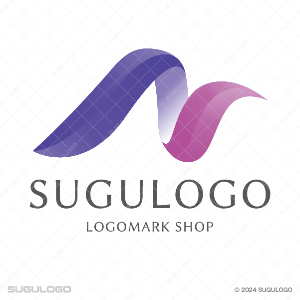 都会のビル群を彷彿とさせる高低差のあるラインを、流れるような曲線で表現した幾何学的なシンボルマーク。