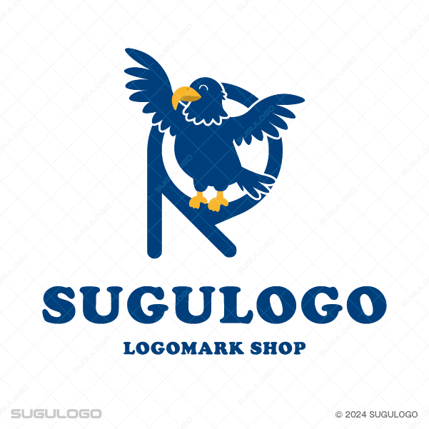 ネイビーのRと鷲を組み合わせ、高い視座と力強いリーダーシップを表現した、知性的でモダンなロゴデザイン