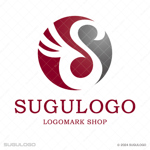 ワインレッドの円環に翼を広げたSを配し、高潔な志と未来への力強い飛翔を表現したモダンなロゴデザイン
