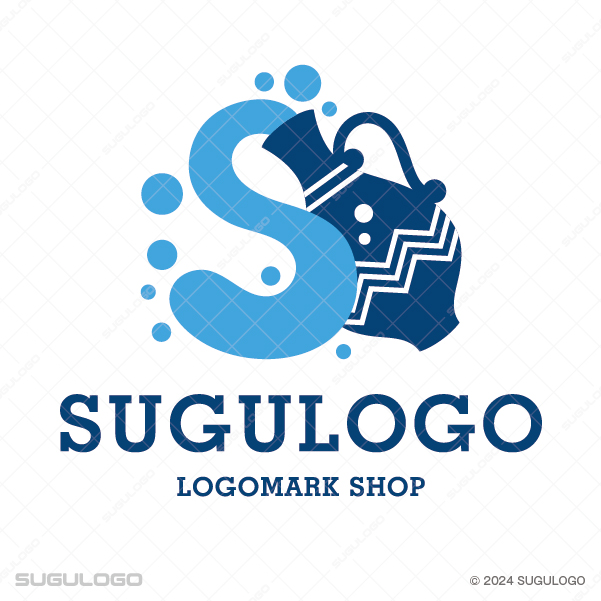 水瓶から清らかな水が溢れ出し、周囲に潤いを与える様子を描いたシンボルマーク