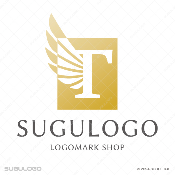 長方形の中にTと大きく広がる翼を描き、組織の揺るぎない信頼性と未来への自由な飛躍を表現したモダンなロゴ