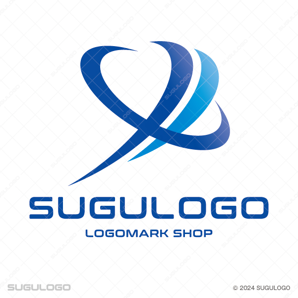 複数の曲線が勢いよく交差し、スピード感と未来への飛躍を感じさせる先進的で抽象的なロゴデザイン。