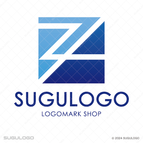 青い四角形の中に英字Zを配したシンボルマーク。知性と革新を象徴する、幾何学的で立体感のあるロゴデザイン。