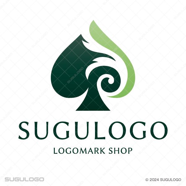 スペードのシルエットに優美なツタの意匠を融合させたシンボルマーク