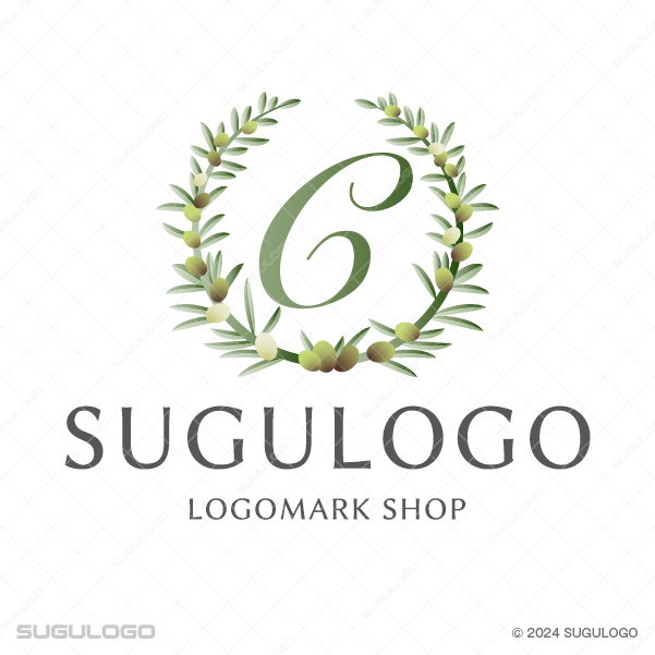 オリーブの冠の中にエレガントな英字Cを配したシンボルマーク。平和と豊かさを象徴する、上品なロゴ。