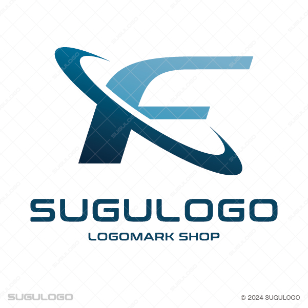 英字Fと環を組み合わせたシンボルマーク。先進性と広がりを象徴する、幾何学的で躍動感のあるロゴ。