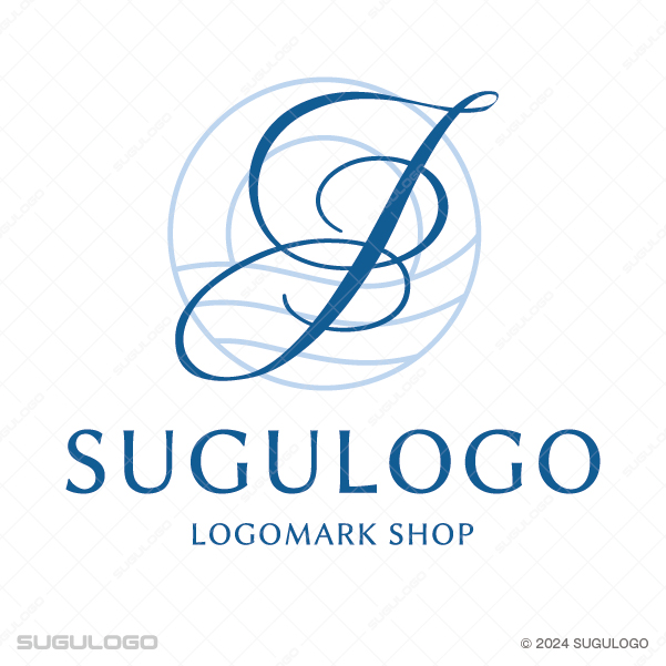 繊細な円形の波模様を背景に、流麗な曲線で描かれた英字Jを配したシンボルマーク。誠実と調和を象徴するロゴ。