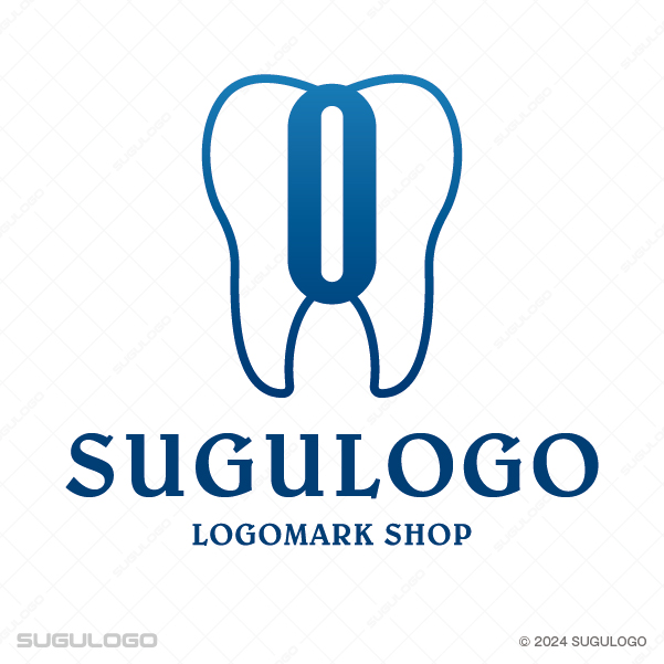 歯のシルエットと英字Oを組み合わせた、シンボリックなロゴデザイン。清潔感と信頼を象徴する歯科向けロゴ。