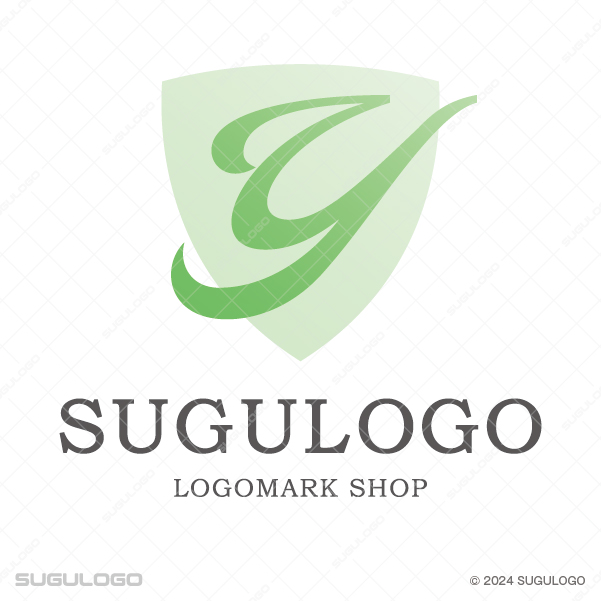 盾のフレームの中に、優雅な筆記体調の英字Yが配置されたエンブレム。信頼と繁栄を象徴するロゴデザイン。