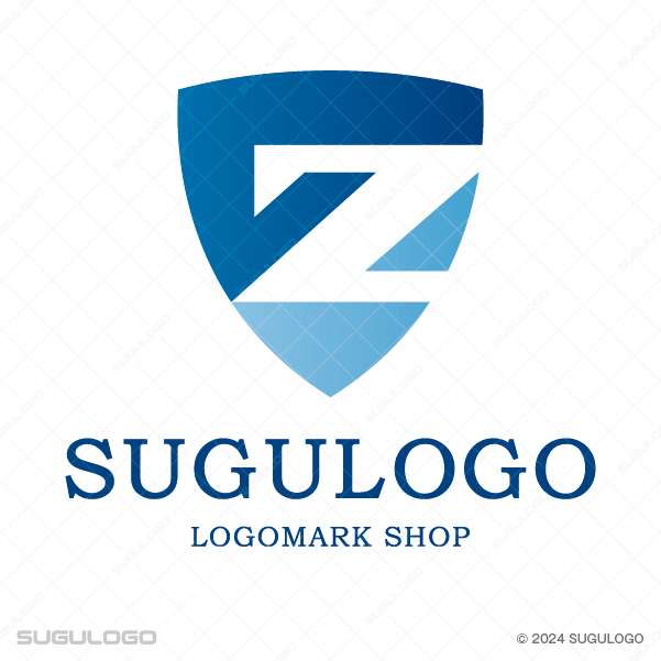 盾のフレームの中に、シャープな幾何学ラインで描かれた英字Zを配置したエンブレム。究極と信頼を象徴。