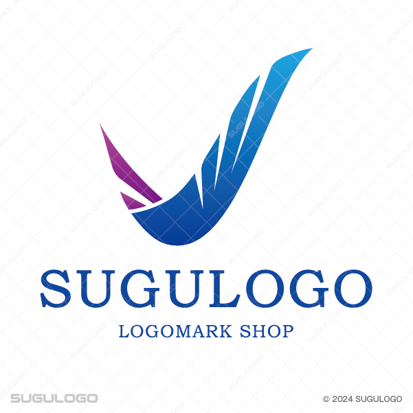 自由自在に大空を舞う羽や翼をモチーフに描かれた曲線美が、企業の成長と輝かしい未来への飛躍を象徴するシンボルマーク