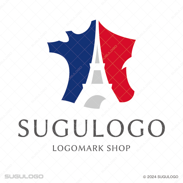 フランスの国土を彷彿とさせるシルエットにエッフェル塔を組み合わせたシンボルマーク