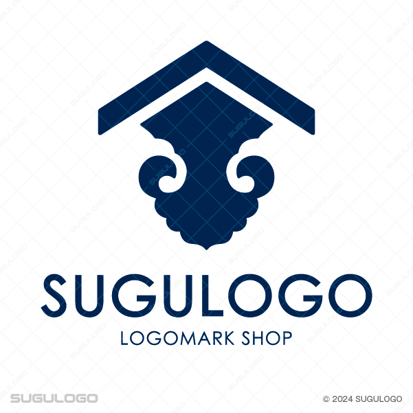 家の屋根と伝統的な波文様を組み合わせた、重厚感溢れるロゴデザイン