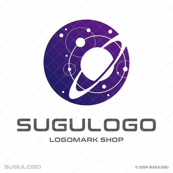 無限に広がる宇宙と惑星の軌道をモチーフにしたロゴデザイン