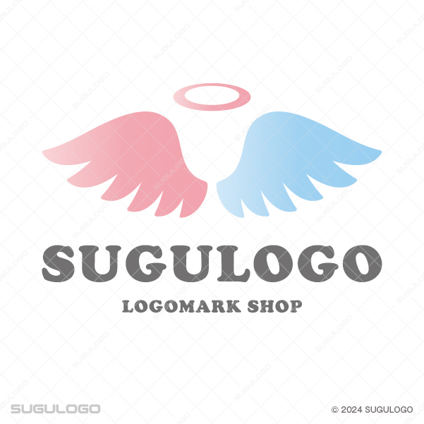 広がる羽と天使の輪を組み合わせた、慈愛と平和を象徴するロゴデザイン