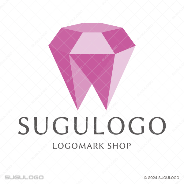 ダイヤモンドの輝きと歯のモチーフを融合させた、高級感あふれるロゴデザイン