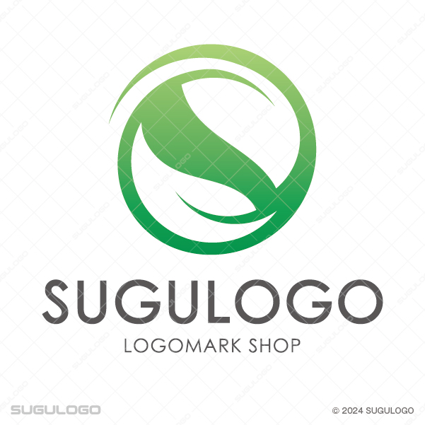 円のフォルムに沿って、勢いよく芽吹く若葉を流麗なラインで描いたロゴデザイン