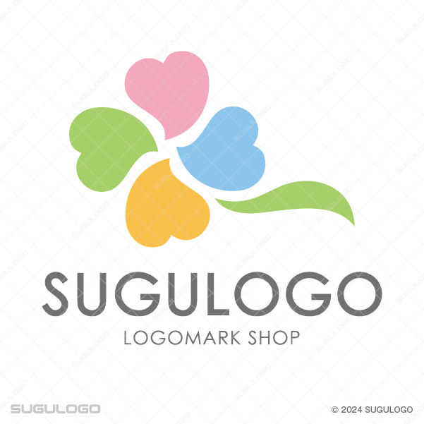 四つのハートを優雅に組み合わせ、幸福の象徴である四つ葉のクローバーを表現したシンボルマーク