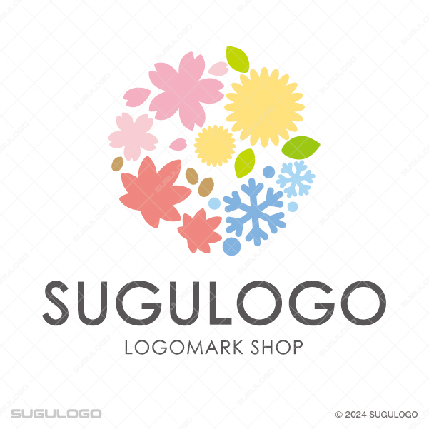 四季折々の自然の美しさを円形の中に凝縮した、調和と永続性を感じさせるロゴデザイン