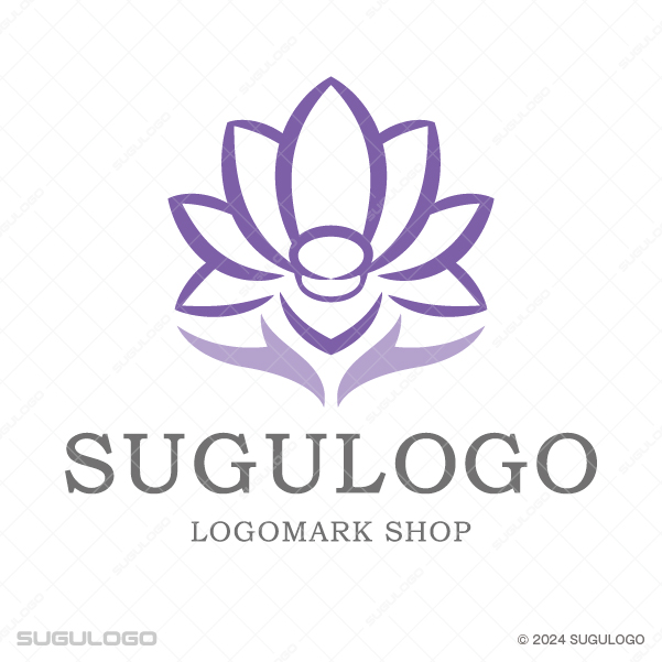 心の安らぎと気品を象徴する蓮の花のロゴデザイン