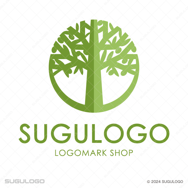 緻密な枝葉が円を描き安定をもたらすロゴデザイン