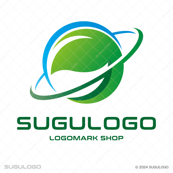躍動する円環と若葉が未来を拓くロゴデザイン