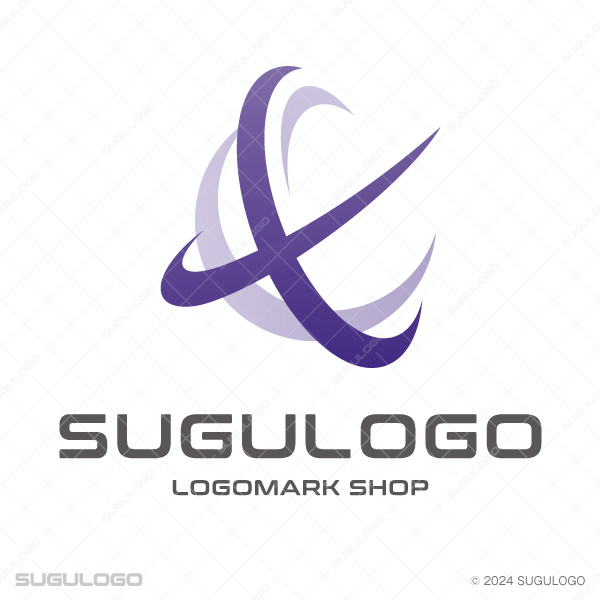 中心でラインが交差する抽象的な幾何学ロゴ。グローバルな成長と信頼を感じさせる誠実なシンボルマーク。
