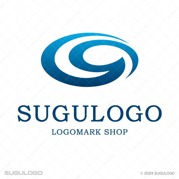 横長の楕円の中に、中心から外側へ向かって鋭く力強く渦を巻くように描かれた抽象的な曲線のロゴマーク。